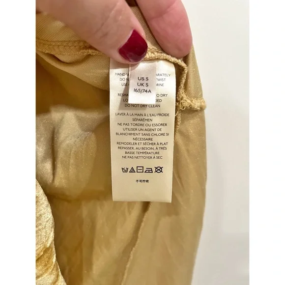 Free People Noa Velvet Slip Skirt in Gold - Picture 8 of 9